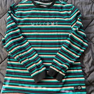 WELCOME striped long sleeve tee